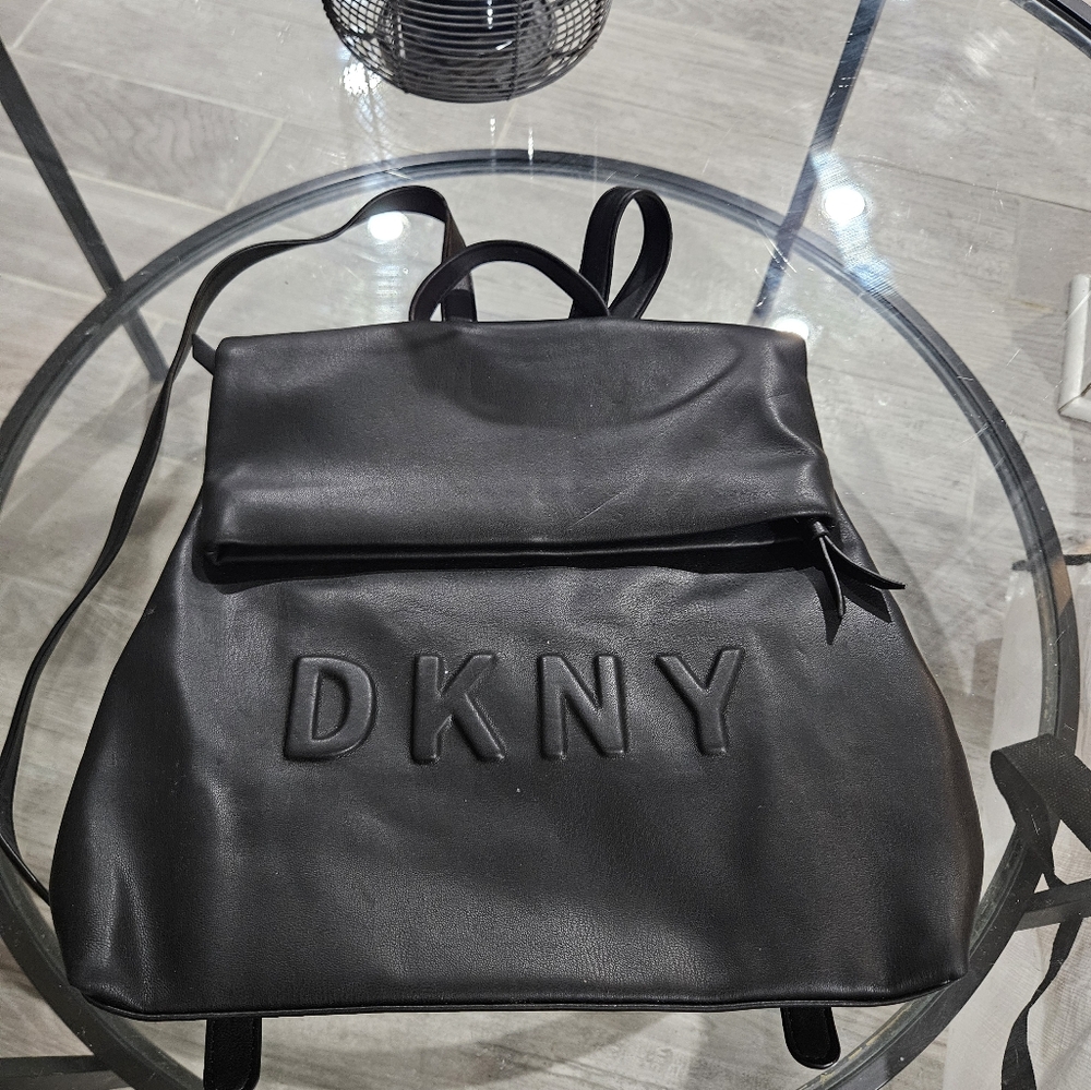 DKNY Black Foldover Backpack